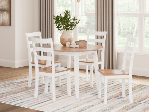 Gesthaven - Round Dining Room Drop Leaf Table Set Signature Design by Ashley®