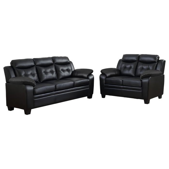 Castro - 2 Piece Living Room Set: Sofa & Loveseat - Black