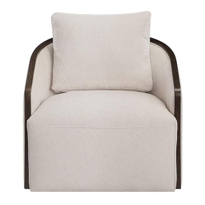 Lenora - Accent Chair With Swivel - Beige Chenille ACME