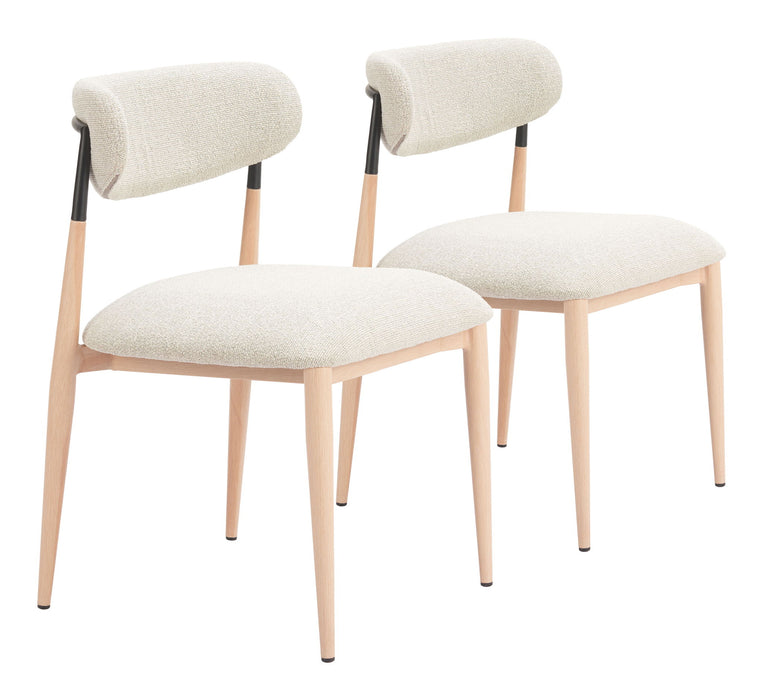 Equinox - Armless Dining Chair (Set of 2) - Oyster Gray & Natural