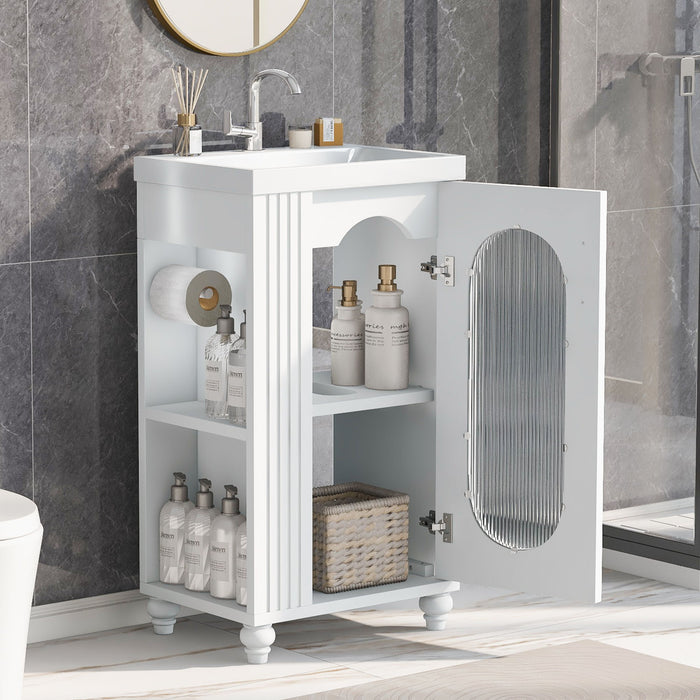 Modern Bathroom Vanity With Sink, Adjustable 2 Tier Shelf Hearth and Haven