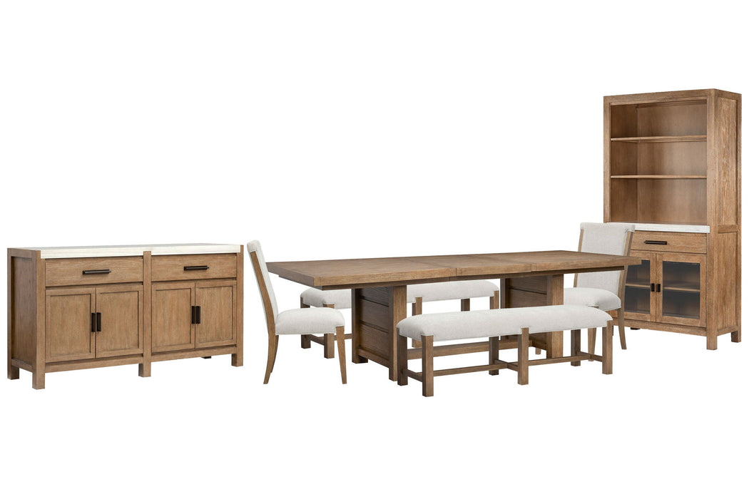 Plum Creek - Trestle Dining Table Set Magnussen Furniture