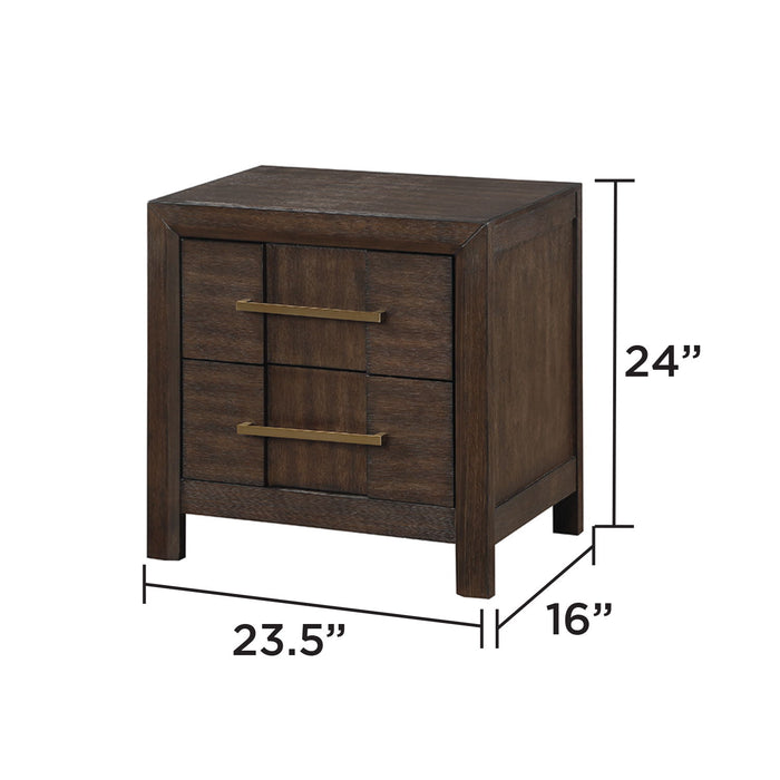 Kenzo - 2 Drawer Nightstand - Walnut Matrix Furniture Group