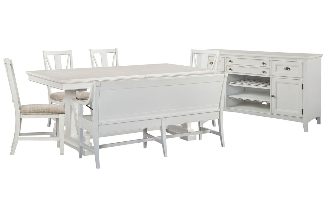 Heron Cove - Extendable Trestle Dining Table Set Magnussen Furniture