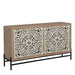 Carved 4 Door Cabinet, Storage Sideboard For Living Room - Multi Home Essentials