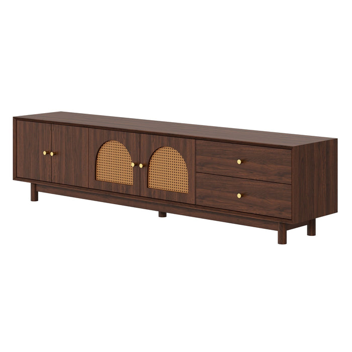 TV Stand With For 85" TVs - Walnut Hearth and Haven