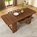 Dining Table With Drawers & Open Storage - Walnut Home Essentials