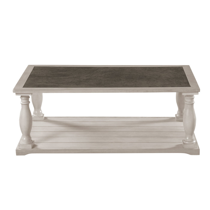 Farmhouse Rectangular Coffee Table With 2 Tiers Hearth and Haven