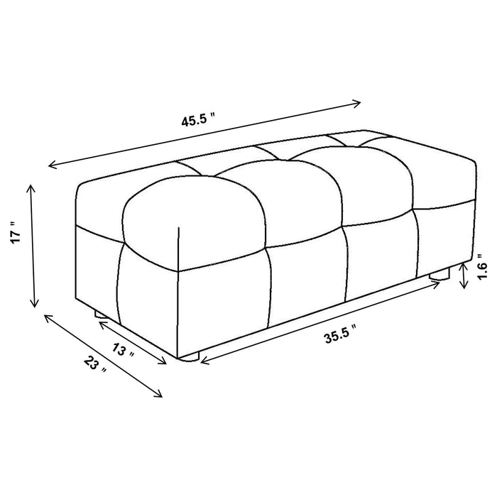 Sooke - Rectangular Ottoman - Off White Furniture Max