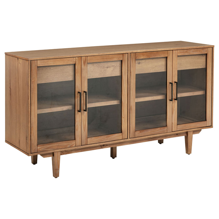4 Door Sideboard With Dual Drawers - Natural Furniture Max