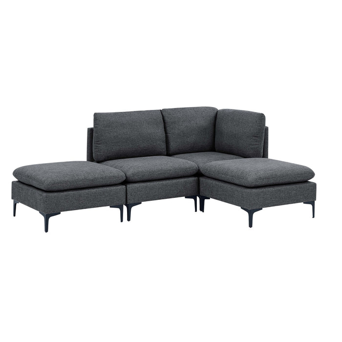 Upholstered Modular Sectional With Tall Legs, Medium Firm Seat Home Essentials