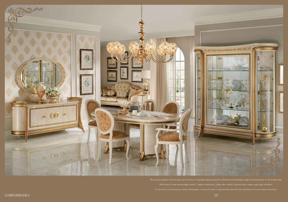 Melodia - 4 Door Cabinet - Beige / Gold Arredoclassic Italy