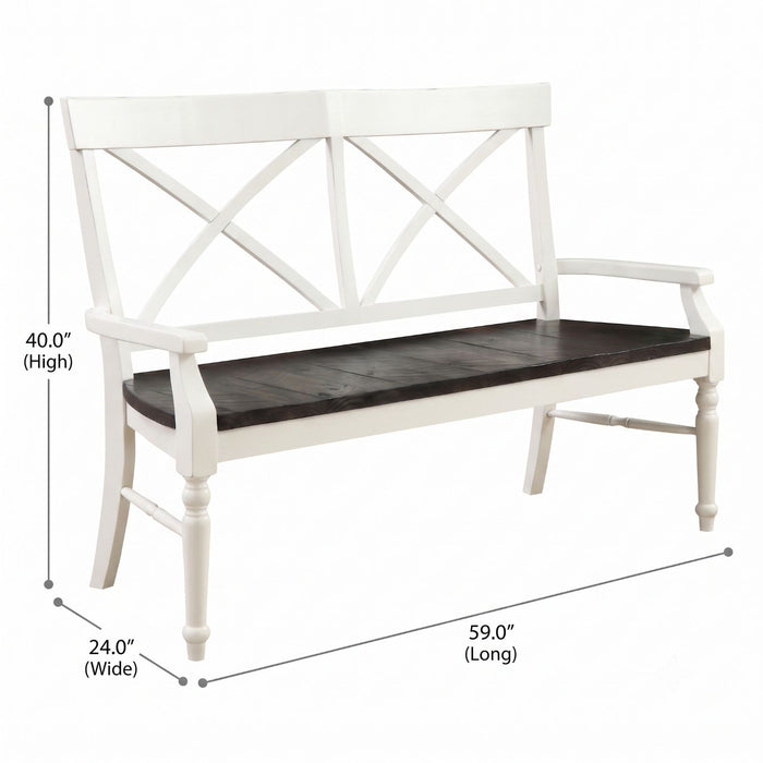 Mountina - Bench - Brown / White Emerald Home