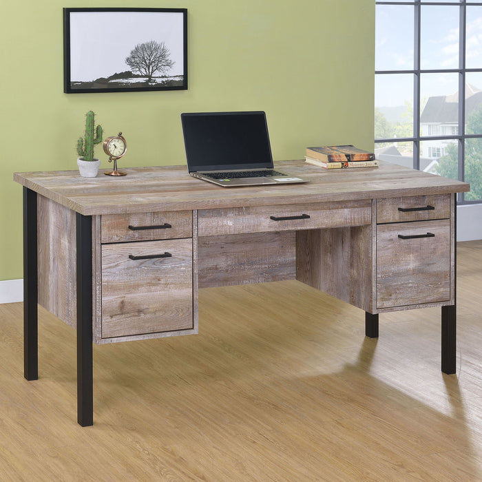 Azura - 4 Drawer Office Desk - Oak Furniture Max