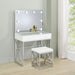 Hamlin - Makeup Vanity Table With Lighted Mirror And Padded Stool - White Furniture Max