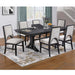 7 Piece Set, Trestle Dining Table And 6 Side Chairs With Cutout Back - Black / Charcoal / White Home Essentials