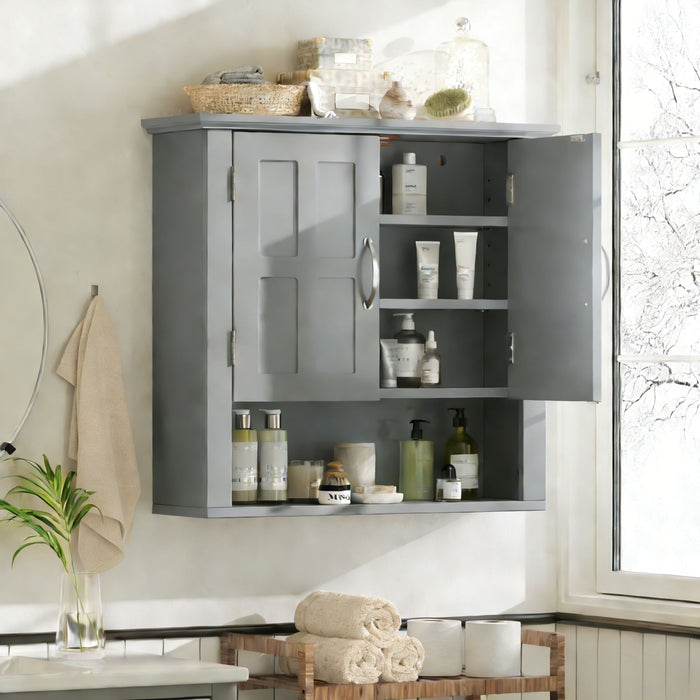 Multi Functional Wall Mounted Cabinet With Adjustable Shelves For Bathroom Noble House
