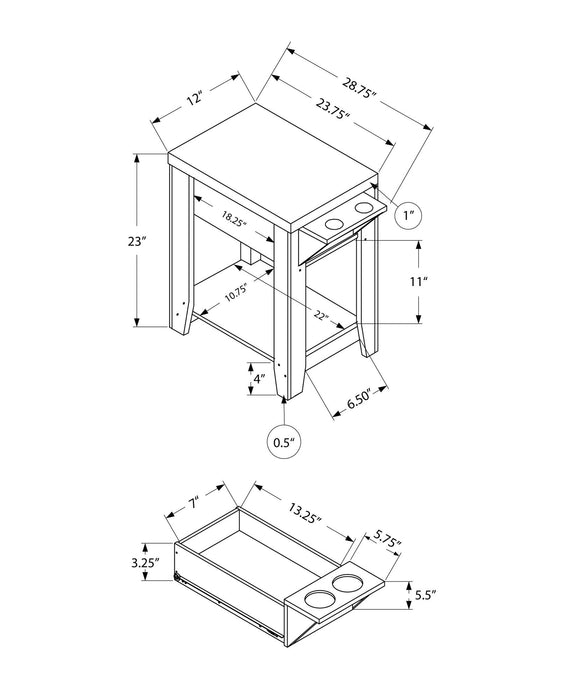 23" Wood End Table With Shelf - Brown