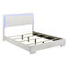 August - 6 Piece Queen Panel Bedroom Set With LED Lighting - White Furniture Max