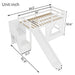 Loft Bed With Storage Stairs, Slide, Playhouse Window And 7 Colors LED Lights Home Essentials