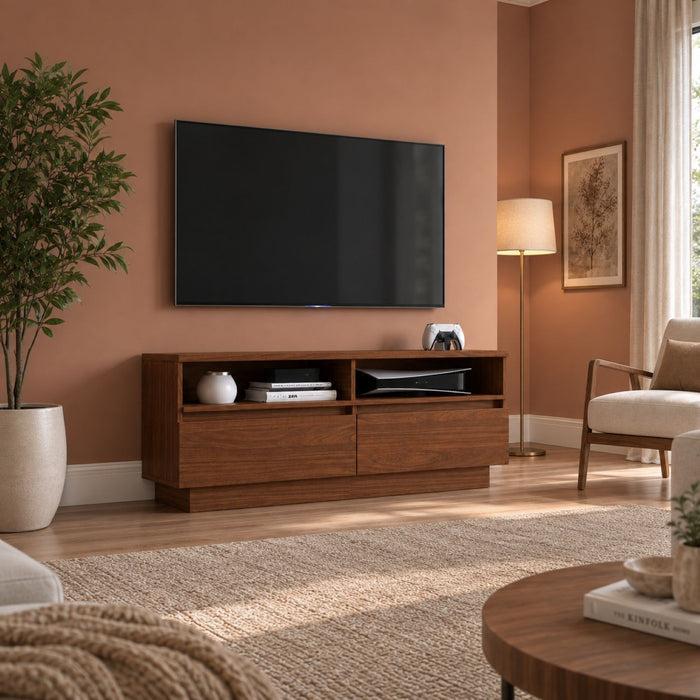 TV Stand For TVs Up To 50" With 2 Drawers Home Essentials