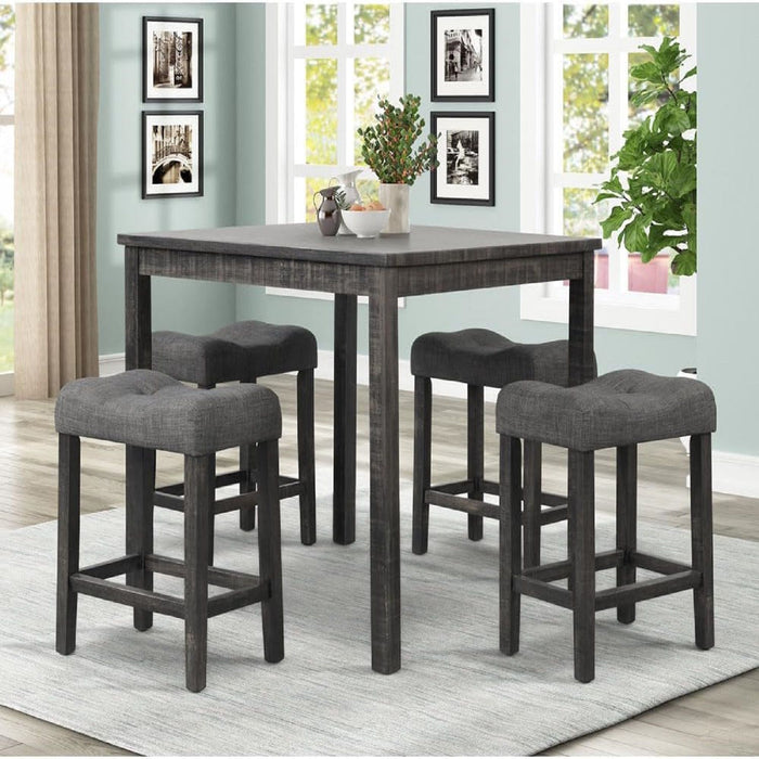 Transitional Style Counter Height Dining Stool With Footrest (Set of 2) Home Essentials
