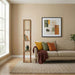 Pinnacle - Shelf Floor Lamp For Bedroom / Living Room, Long Shade - Natural Wood / White Ashcroft Furniture