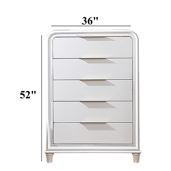 Bedroom Chest With 5 Drawers Storage Furniture - White Home Essentials