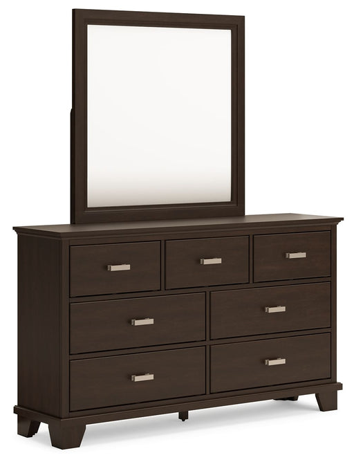 Covetown - Dresser And Mirror - Dark Brown Signature Design by Ashley®