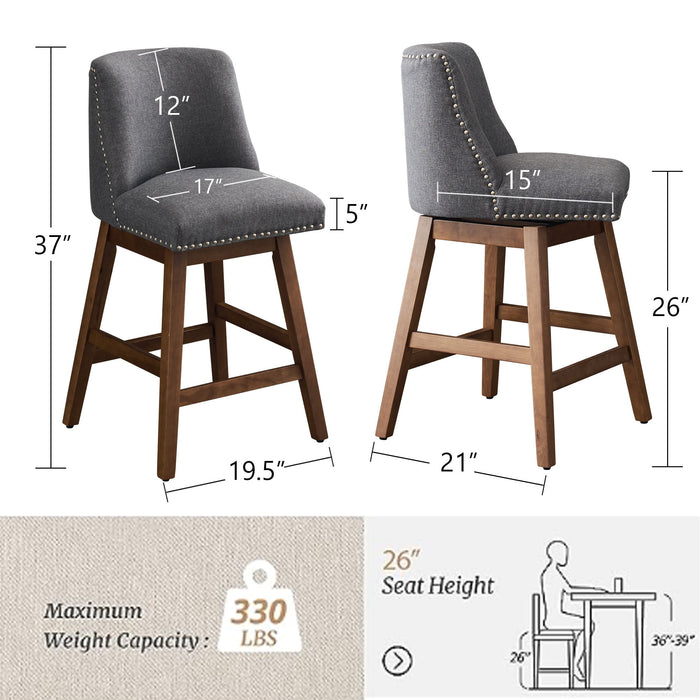 Upholstered Swivel Bar Stool Home Essentials
