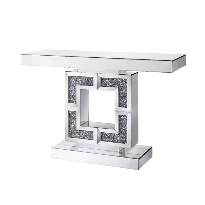 Noralie - Rectangular Console Table - Mirrored & Faux Diamonds