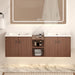 Soft Close Doors Bathroom Vanity With Small Storage Shelves, 24" And 12" Combination Cabinet - Reddish Brown Home Essentials