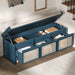 Entryway Shoe Bench With Drawers & Button Tufted Cushion Hearth and Haven