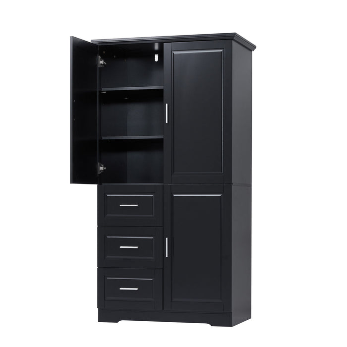 Tall And Wide Storage Cabinet With Doors, 3 Drawers Hearth and Haven