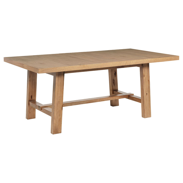 6 Piece Extension Leaf Dining Set With Expandable Table, Spindle Back Chairs And Bench - Natural Furniture Max