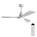 52" Blade Ceiling Fan With Remote Controlled LED Light And Quiet DC Motor - White Daily Nest