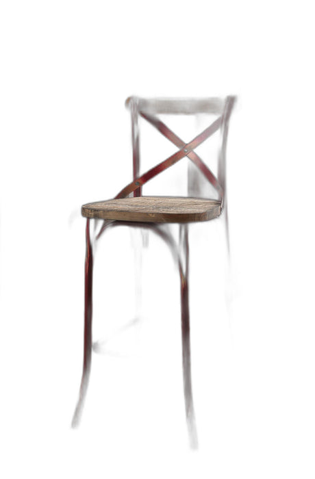 Iron Bar Chair - Brown / Red