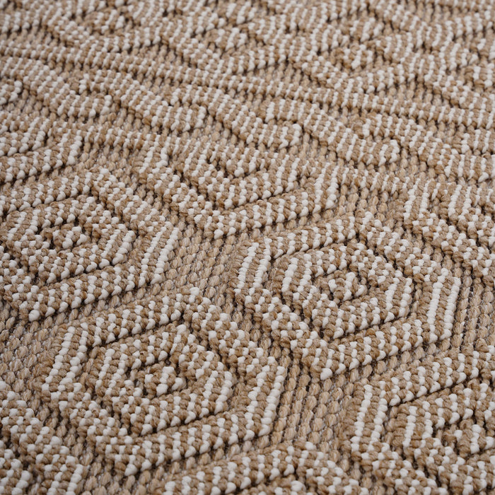 4' x 6' Geometric Indoor / Outdoor Area Rug - Mocha