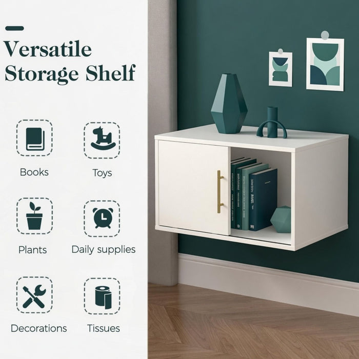 Cube Storage Organizer With Sliding Door Stackable Modular Bookshelf & Storage Cabinet - White Home Essentials
