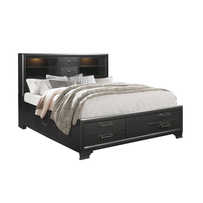 Civic - 5 Piece Storage Bedroom Set With Bookcase Headboard Global Furniture USA