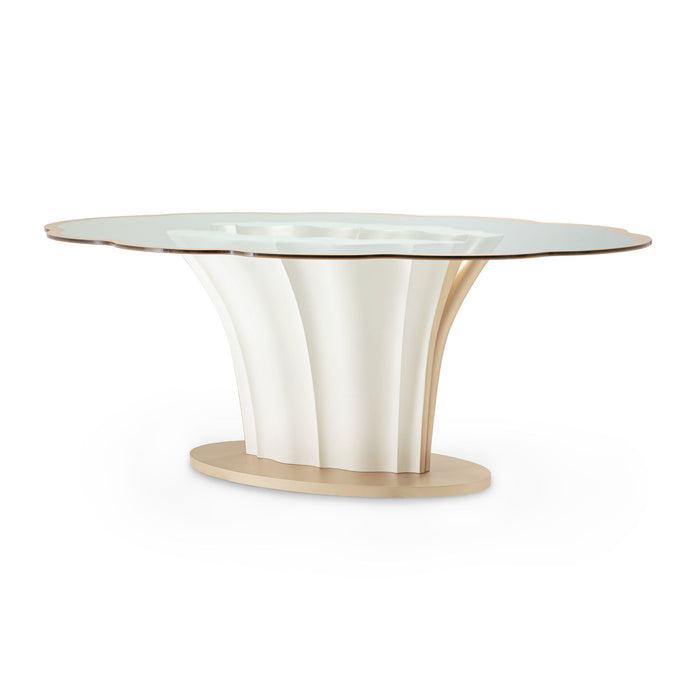 London Place - Entry Table - Creamy Pearl Michael Amini