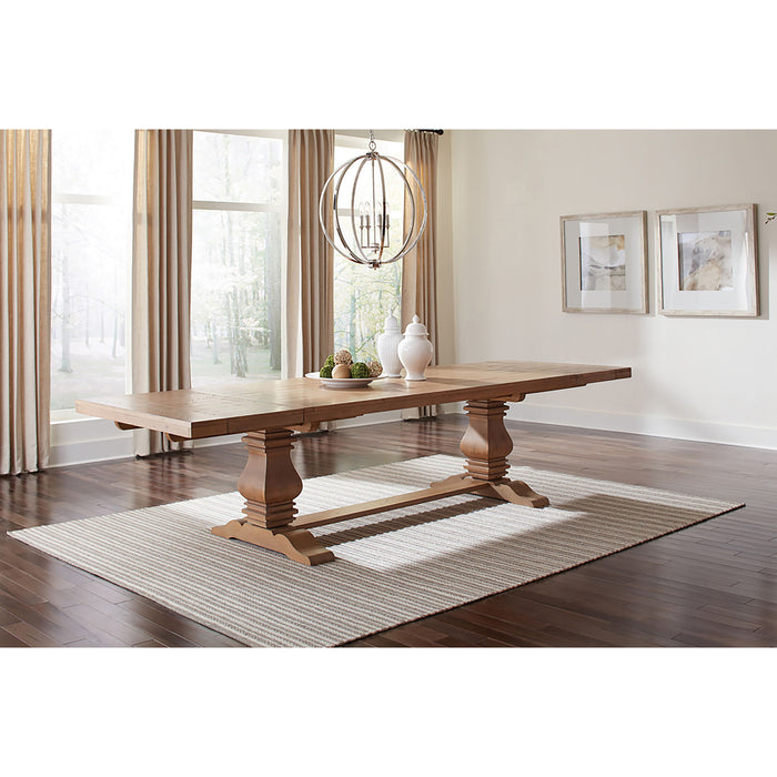 Allende - Extension Dining Table With Double Pedestal Base - Honey Furniture Max