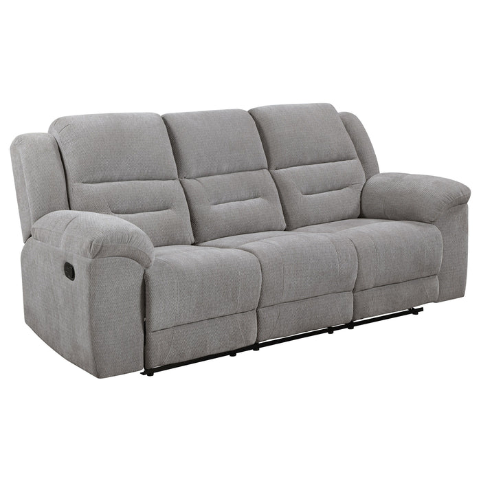 Gilson - Chenille Upholstered Reclining Sofa - Gray