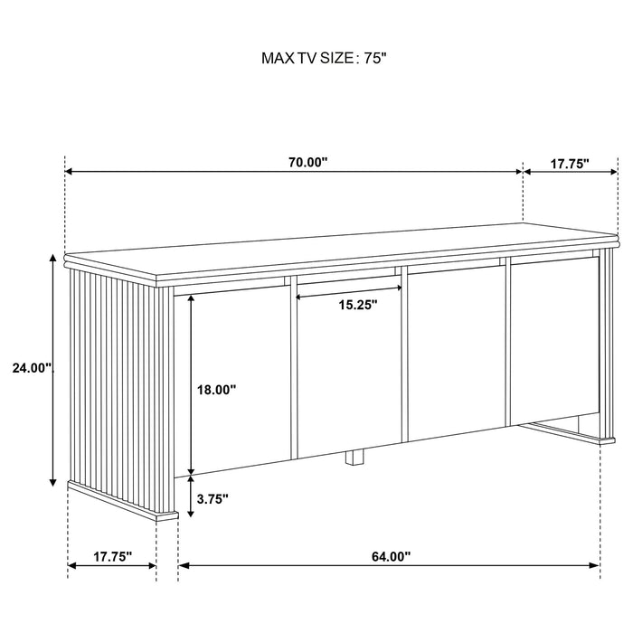 Dreydon - 4 Door TV Stand With Adjustable Shelves And Cable Management - Light Brown Furniture Max