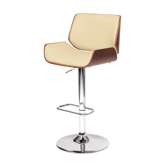 46" Swivel Low Back Adjustable Height Bar Chair - Cream / Silver