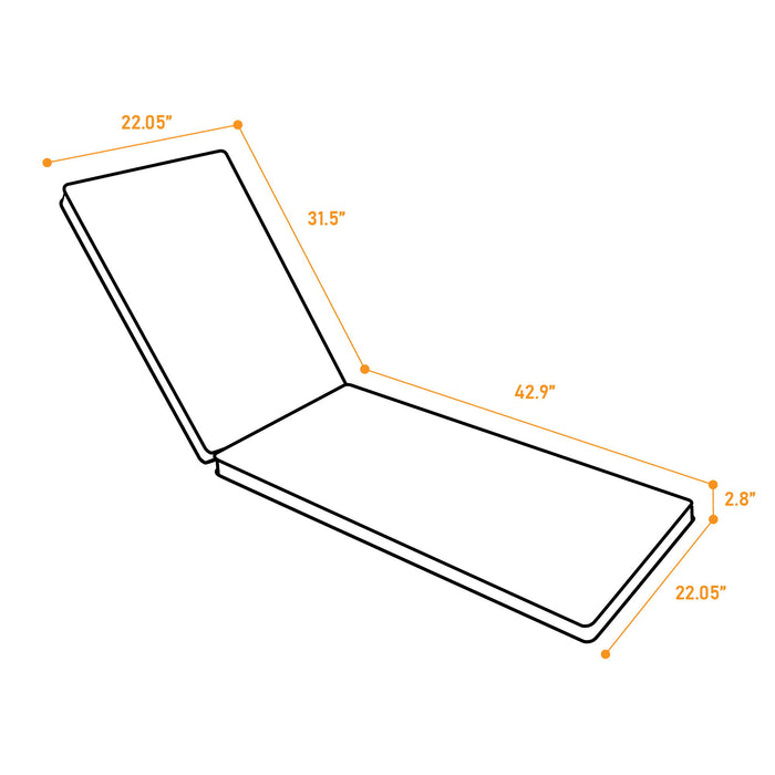 Outdoor Lounge Chair Cushion Replacement Patio Funiture Seat Cushion Chaise Lounge Cushion