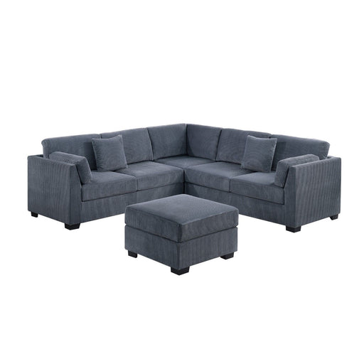 Contemporary L - Sectional Sofa Set With Ottoman And Pillows Home Essentials