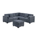 Contemporary L - Sectional Sofa Set With Ottoman And Pillows Home Essentials
