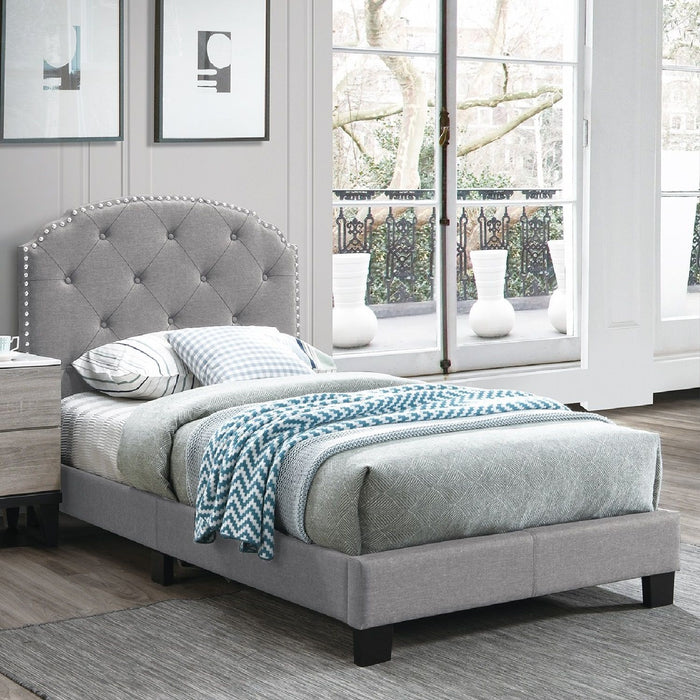 Button Tufted Bed With Nailhead Trim Home Essentials