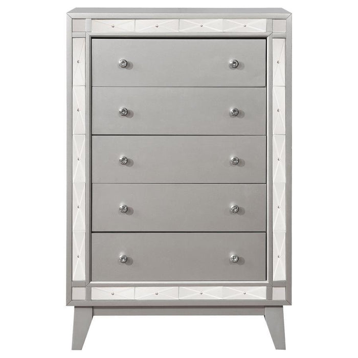 Leighton - 5-Drawer Chest - Metallic Mercury